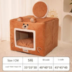 Self-Warming Cat House Bed – Washable Indoor Pet Tent Cave for Cats & Small Dogs