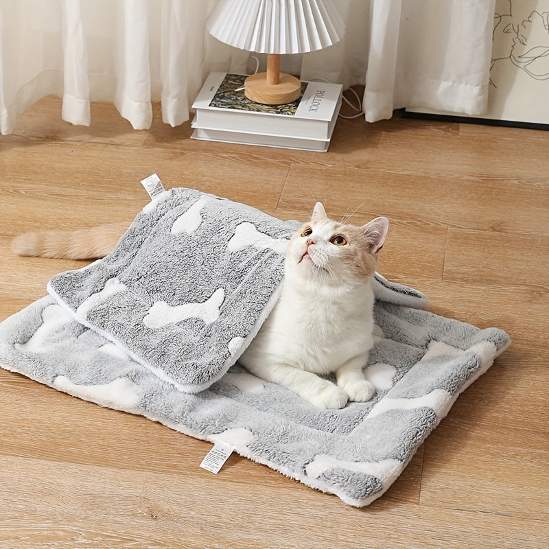 Self-Warming Cat Bed -Soft Washable Pet Mat for Cats & Dogs