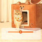 Self-Warming Cat House Bed – Washable Indoor Pet Tent Cave for Cats & Small Dogs